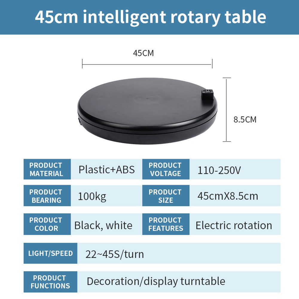 45CM/17.7in Motorized Rotating Display Stand Display Base 360°Rotatable Ele DGGN