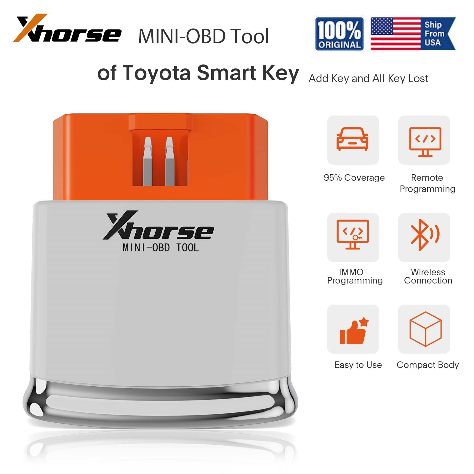 XHORSE MINI-OBD Tool XDMOT0GL For Toyota Add K.ey & All K.ey Lost Progarmming