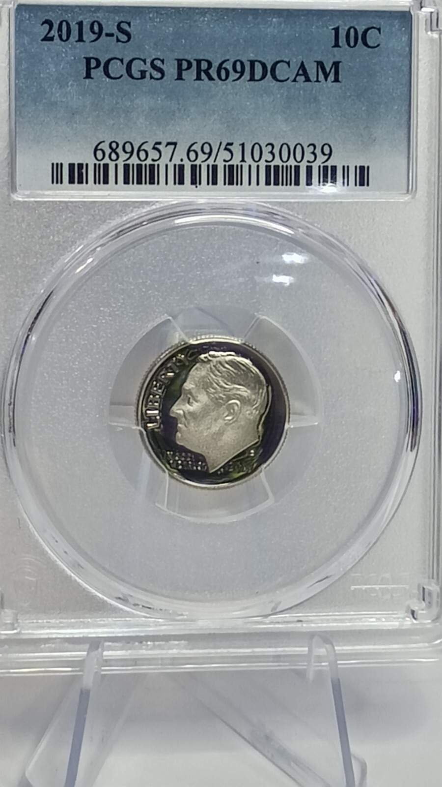 2019 S Roosevelt Dime  PCGS PR69DCAM #039 Transparent Pricing