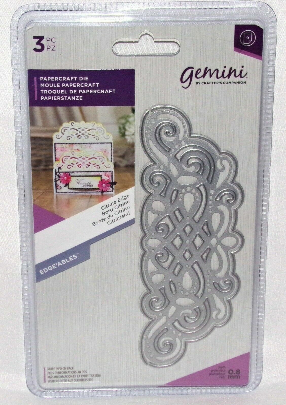 Gemini Citrine Edge Die Edgeables 3 Concepts  Crafters Companion Free Ship New