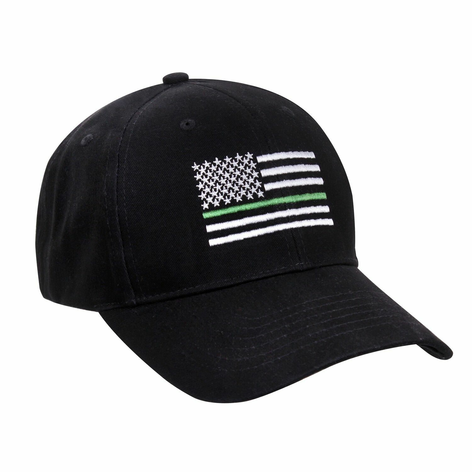 Black Thin Green Line US American Flag Support Federal Agents Baseball Cap Hat
