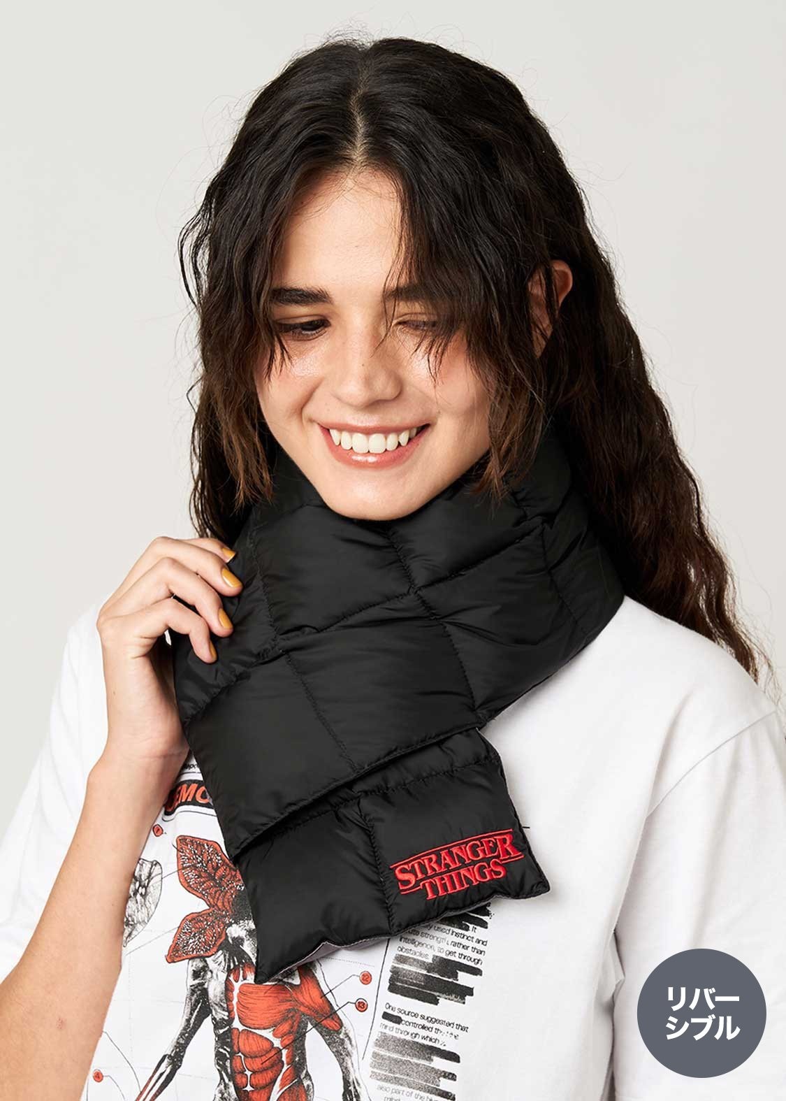 Graniph Stranger Things: The Unknown World Reversible Down muffler Black Japan