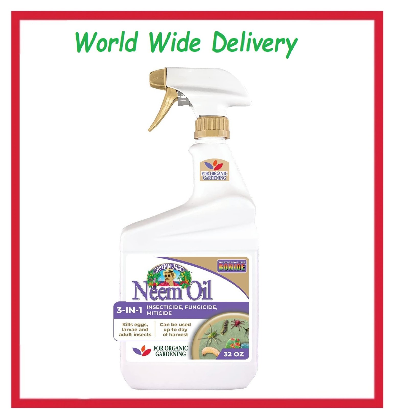 Captain Jack's Neem Oil, 32 oz Ready-to-Use Spray, Multi-Purpose FungicideView