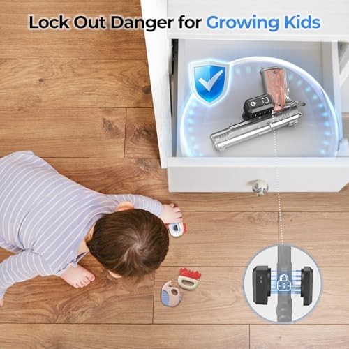 Biometric Gun Trigger Lock - Quick Release Rifle & Handgun Storage Rack, Secure