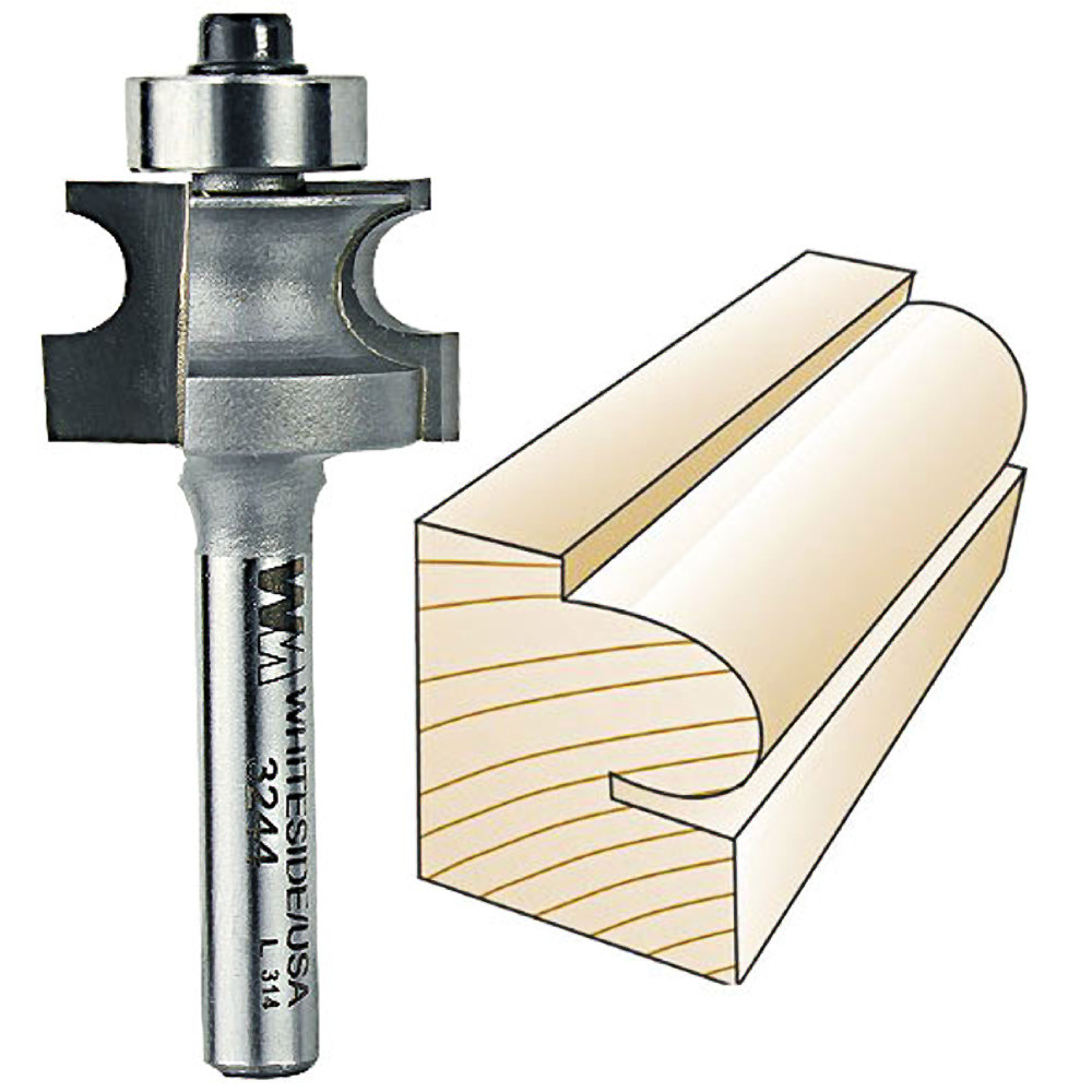 Whiteside Edge Beading Bit, 1/4 in. SH x 1/4 in. BD