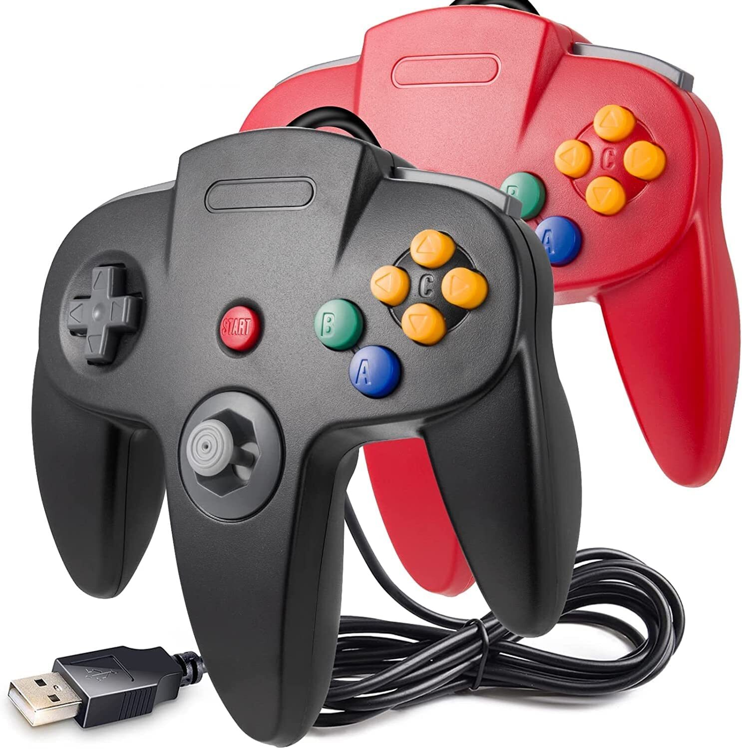 2X Wired N64 USB Controller Gamepad For Nintendo 64 PC MAC Raspberry Pi Windows