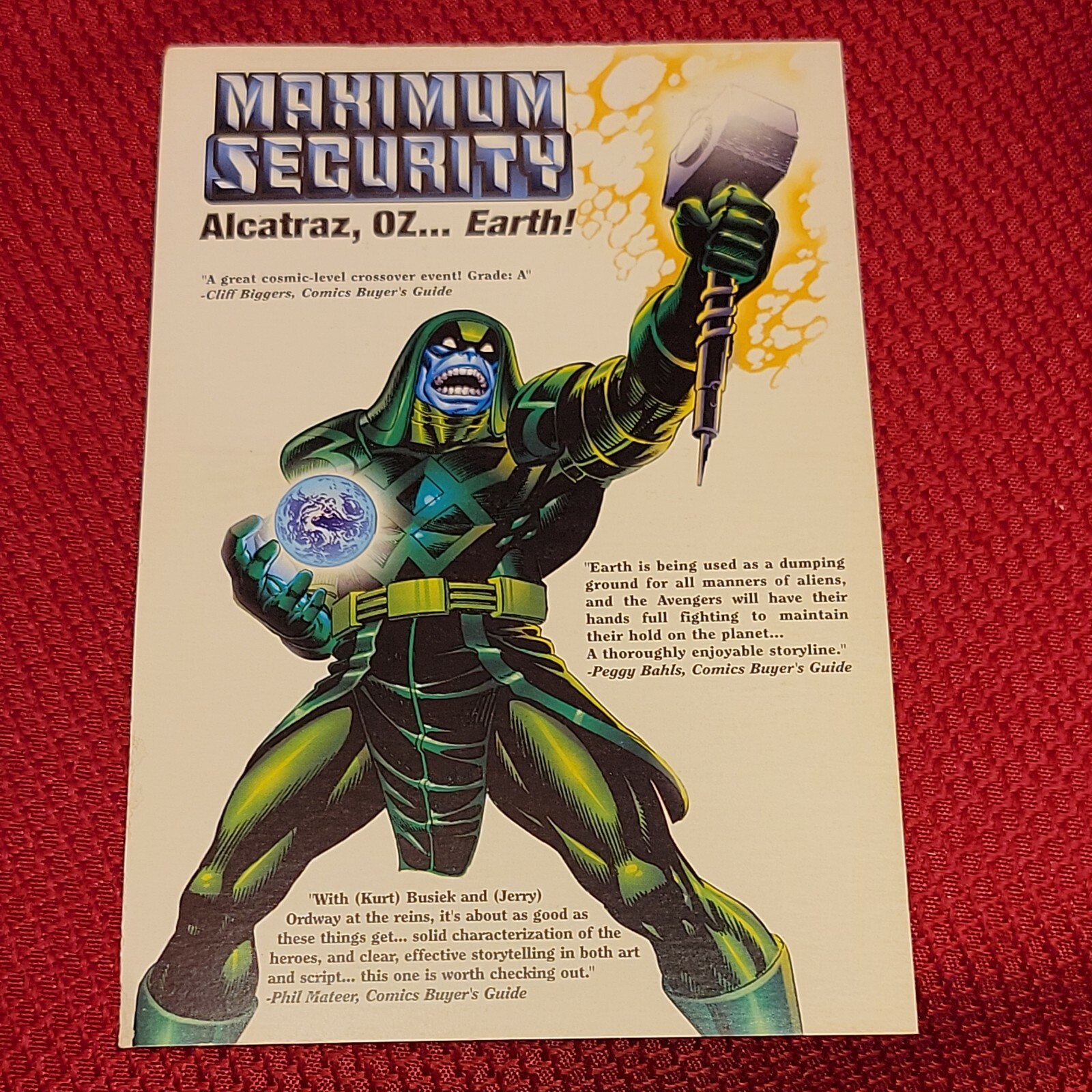 RONAN Accuser MARVEL COMICS Postcard show promo picture 4" 6" vintage avengers