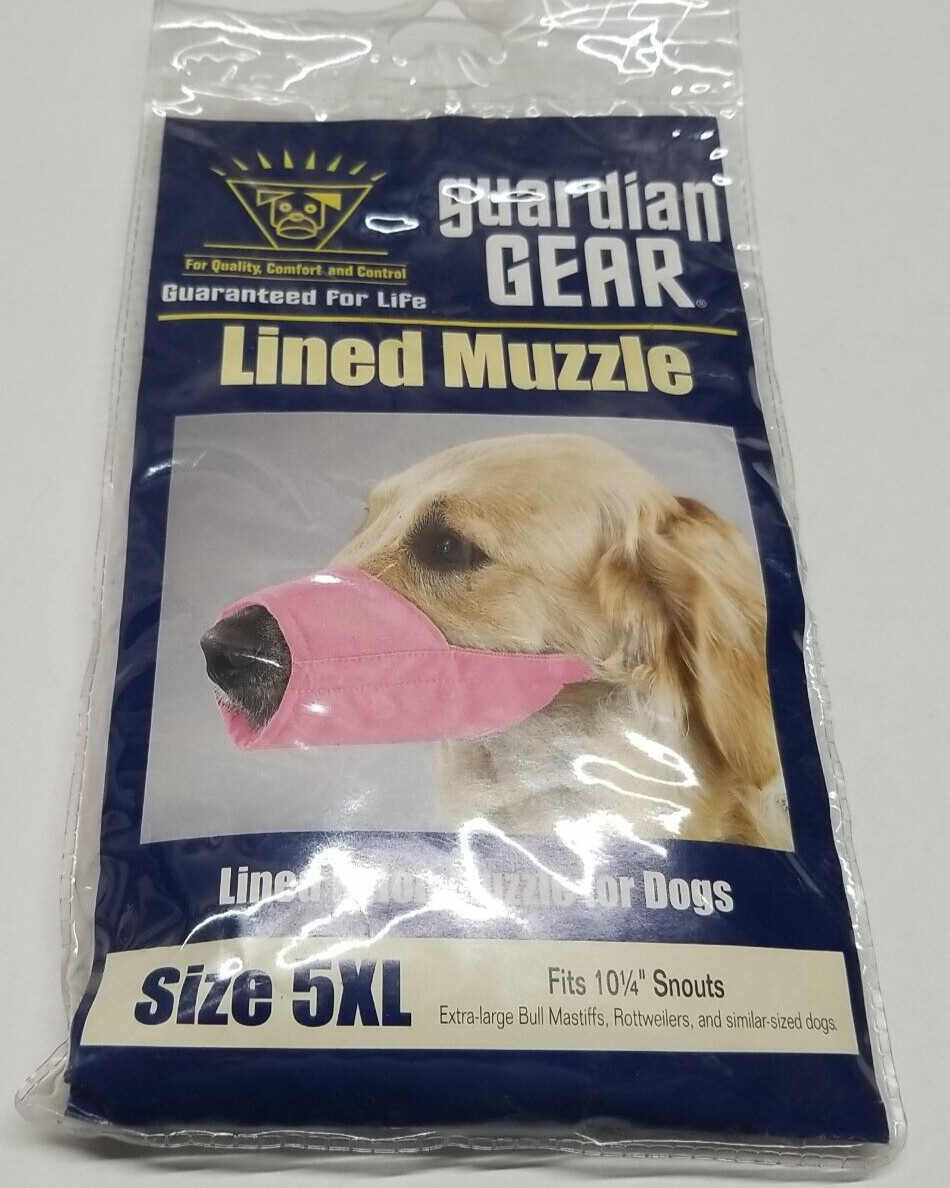 Guardian Gear Lined Nylon Muzzle PINK Size 5XL Fits 10 1/4” Snouts Rottweilers