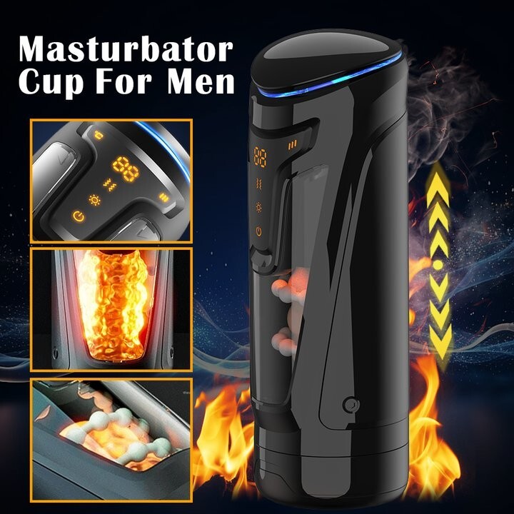 Male Masturbaters Automatic HandsFree Thrusting Cup Heating Stroker Lubricants