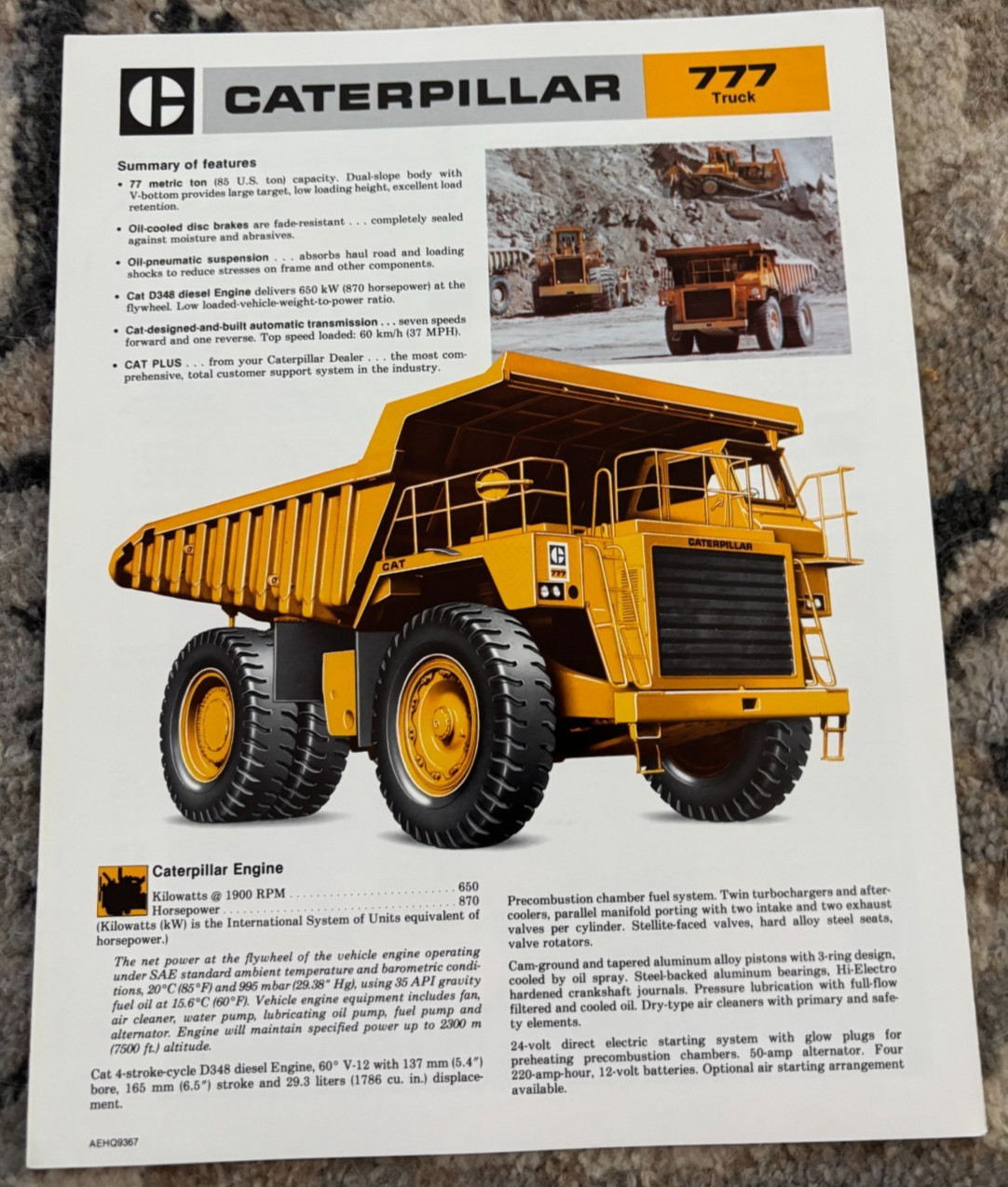 Caterpillar CAT 777 Mining Truck For 1979 Brochure AMIL25