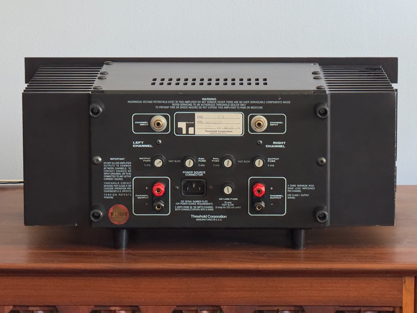 Threshold Model 400A Cascode/Class A Stereo Power Amplifier - COMPLETELY REBUILT