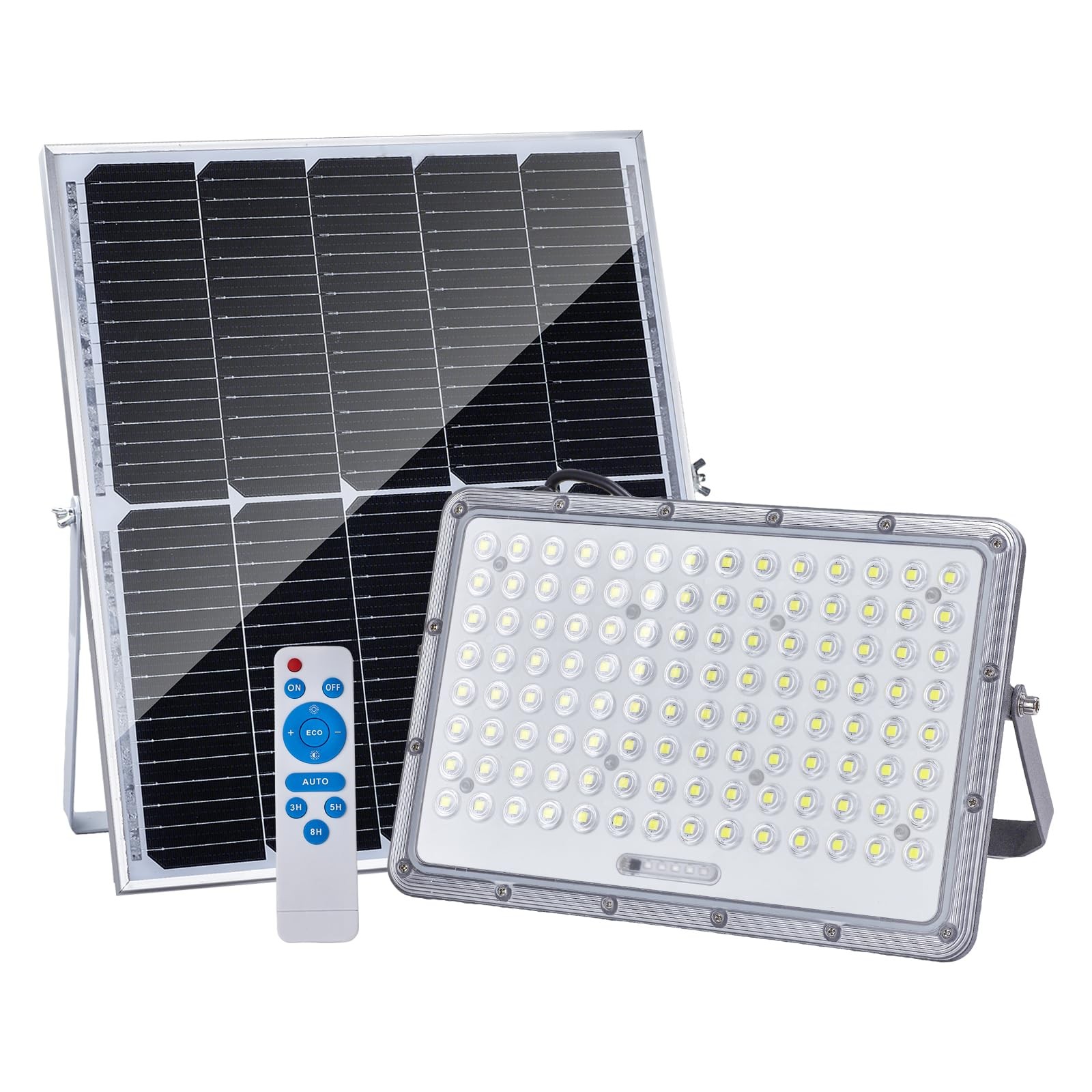 400W LED Solar Flood Lights, 25000MAH 8000K Street Flood Light Outdoor IP66 W...