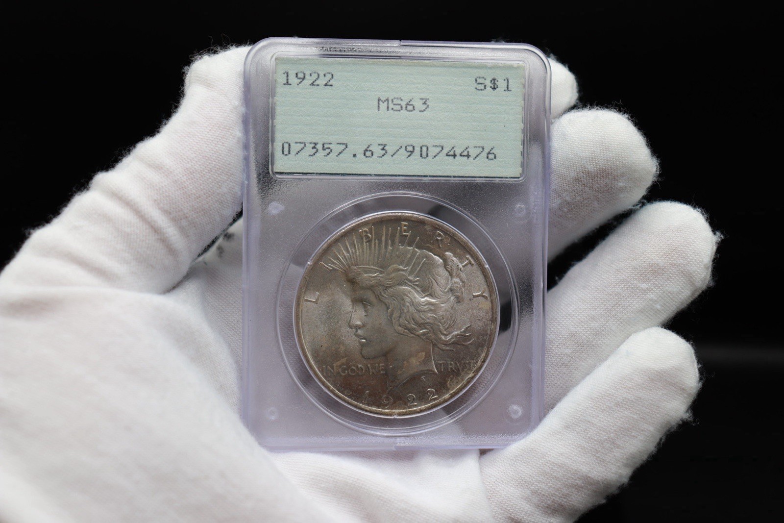 1922 $1 PEACE DOLLAR - PCGS MS-63, PREMIUM QUALITY! OLD GREEN HOLDER!