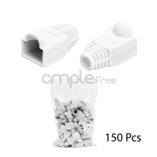 150 pcs White CAT5E CAT6 RJ45 Ethernet Network Cable Strain Relief Boots NEW