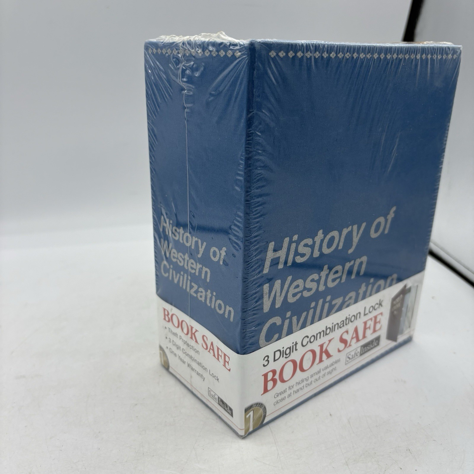 Safe Inside Book Safe 3 Digit Combo Lock Blue History West Civ Theft Protection