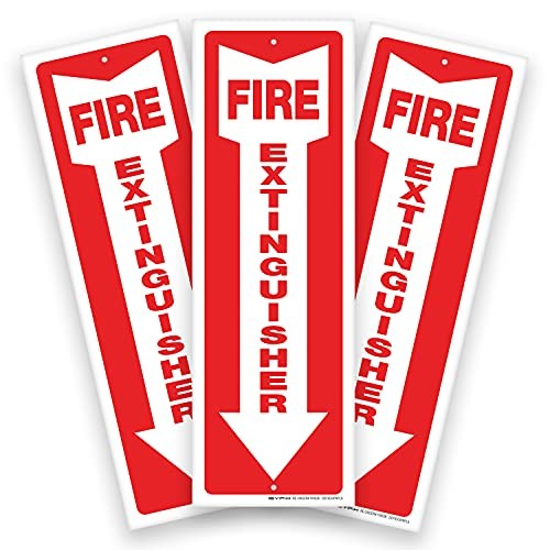 Fire Extinguisher Signs – Pack 4x12 Inch – 40 mil Thick Polystyrene 3 PLASTIC