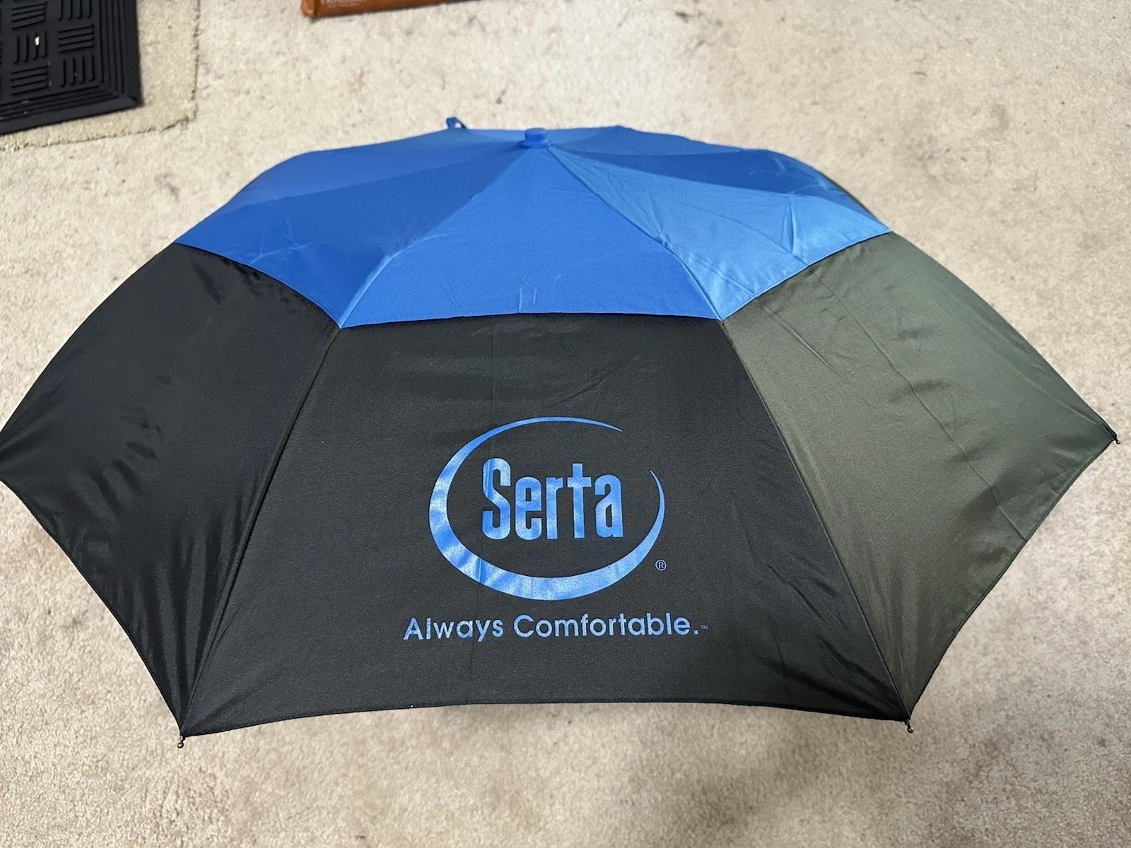 Serta Mattress 3ft Compact Umbrella Black Blue - Brand New, Never Used