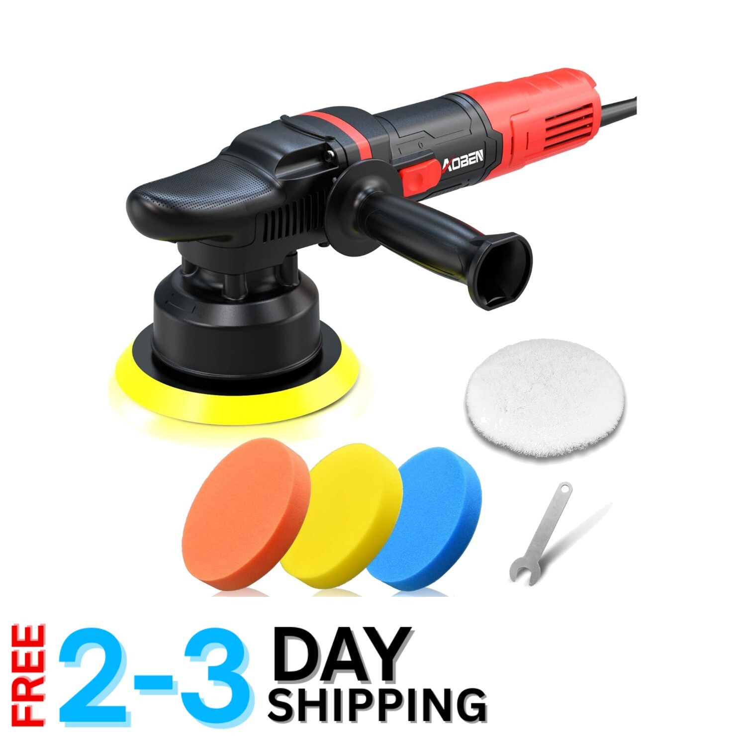 All-in-One Random Orbital Polisher Kit with 6 Speed Settings for Vehicle Care