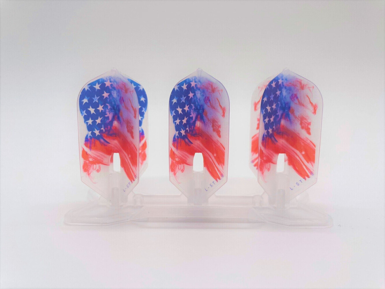 L-style L6Pro USA Flag V2 Slim Flights - Clear White