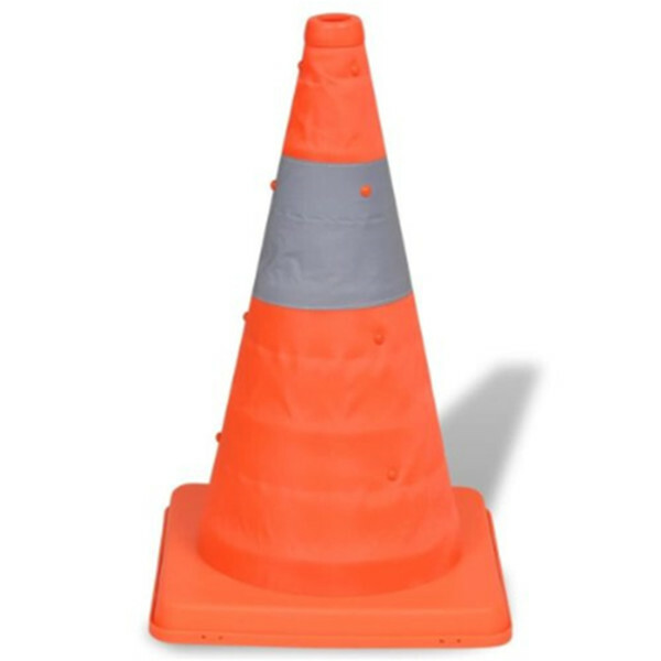 18" Multi-Purpose Collapsible Safety Cone Reflecting Tape Flasher