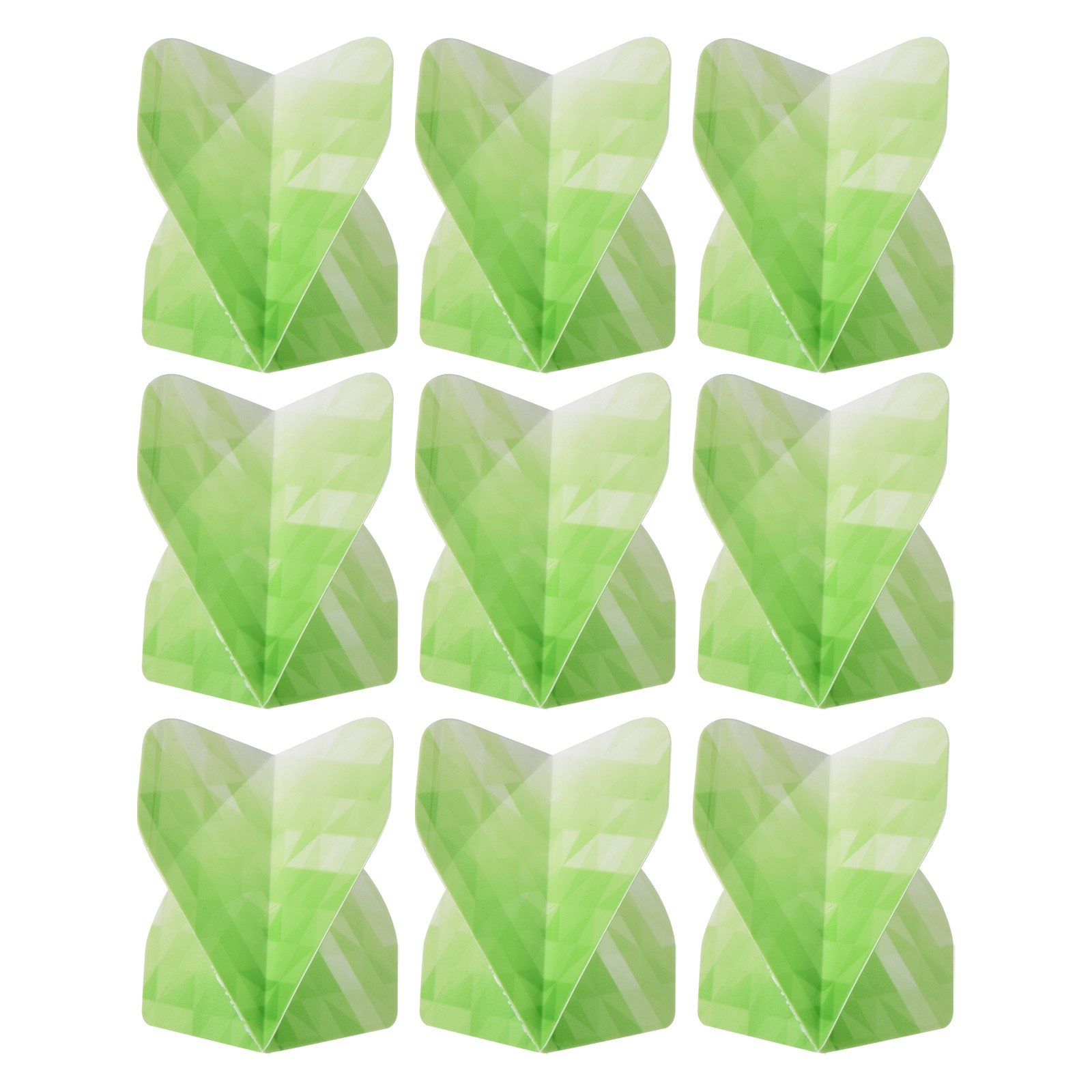 Dart Flights, 9 Pack PET Darts Accessories Geometric Style, Green, White