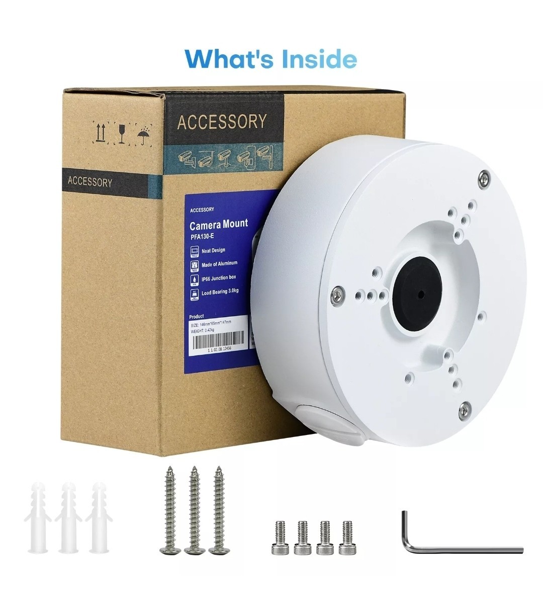 Dahua PFA130-E Waterproof Junction Box Mounting Base For CCTV IP Bullet Camera