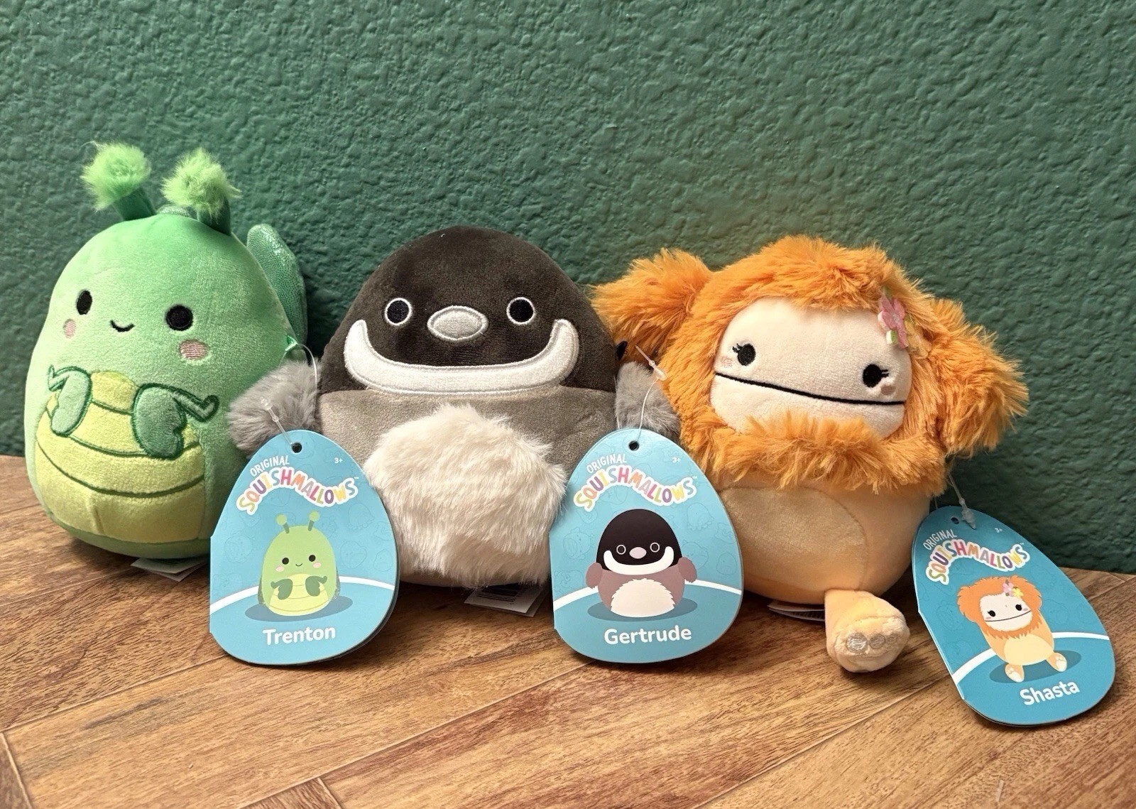 Squishmallow Lot Of 3 Plush Animals 5 Inch Trenton,Gertrude, Shasta NWT