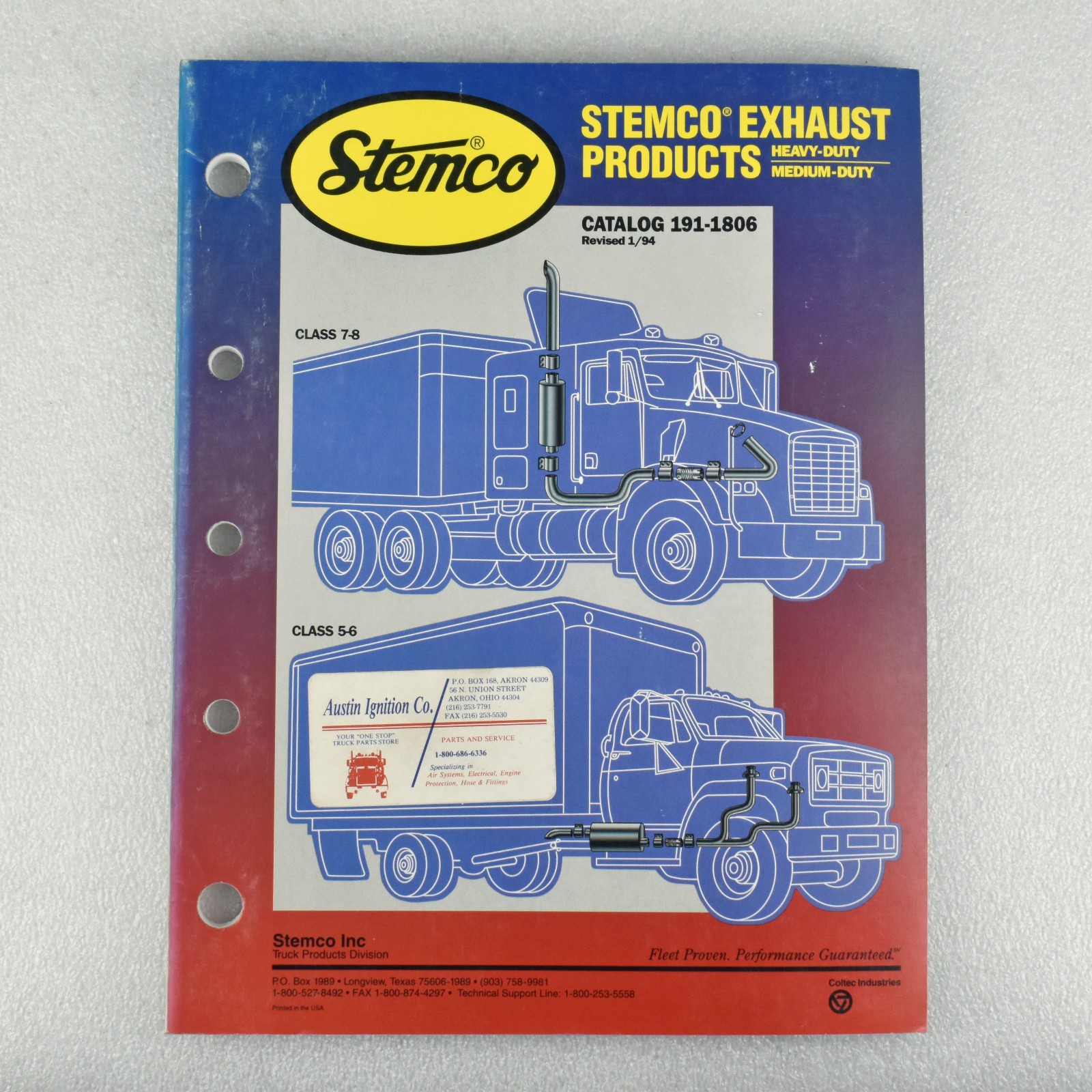 Stemco Heavy Medium Duty Truck Exhaust Products Reference Catalog 191-1806 1994