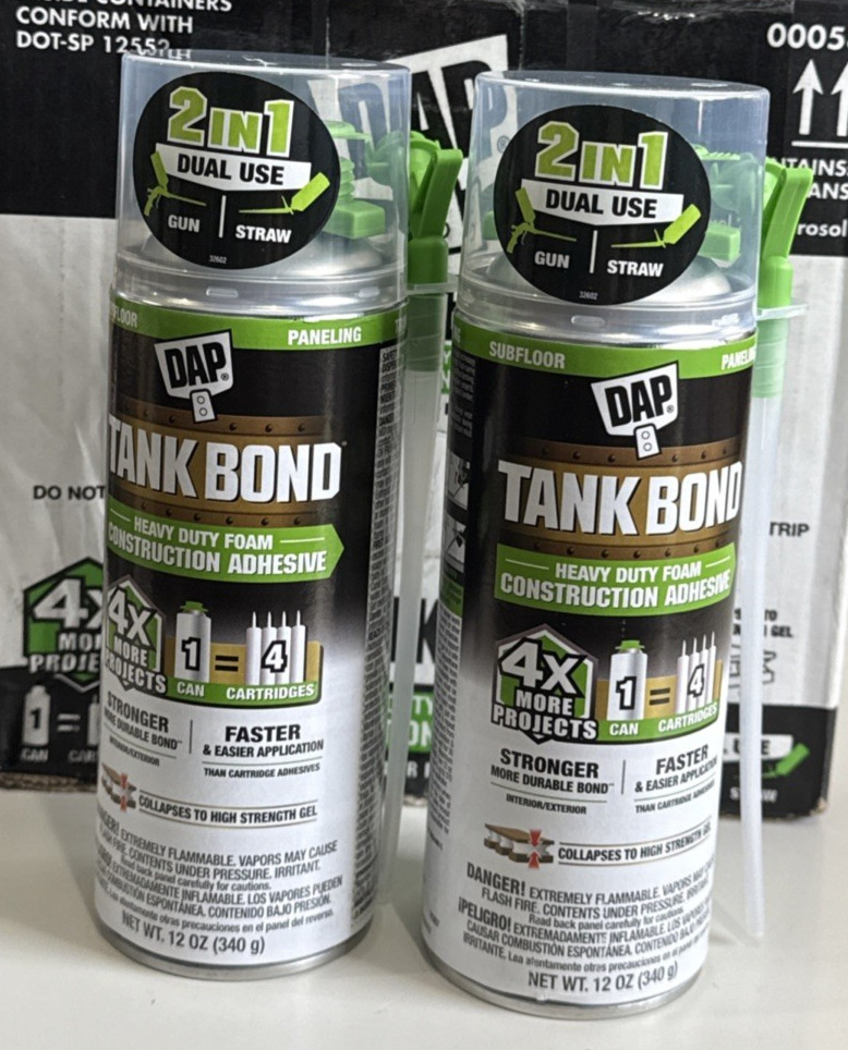 2 DAP Tank Bond Polyurethane Off-white Multi use Exterior Construction Adhesive