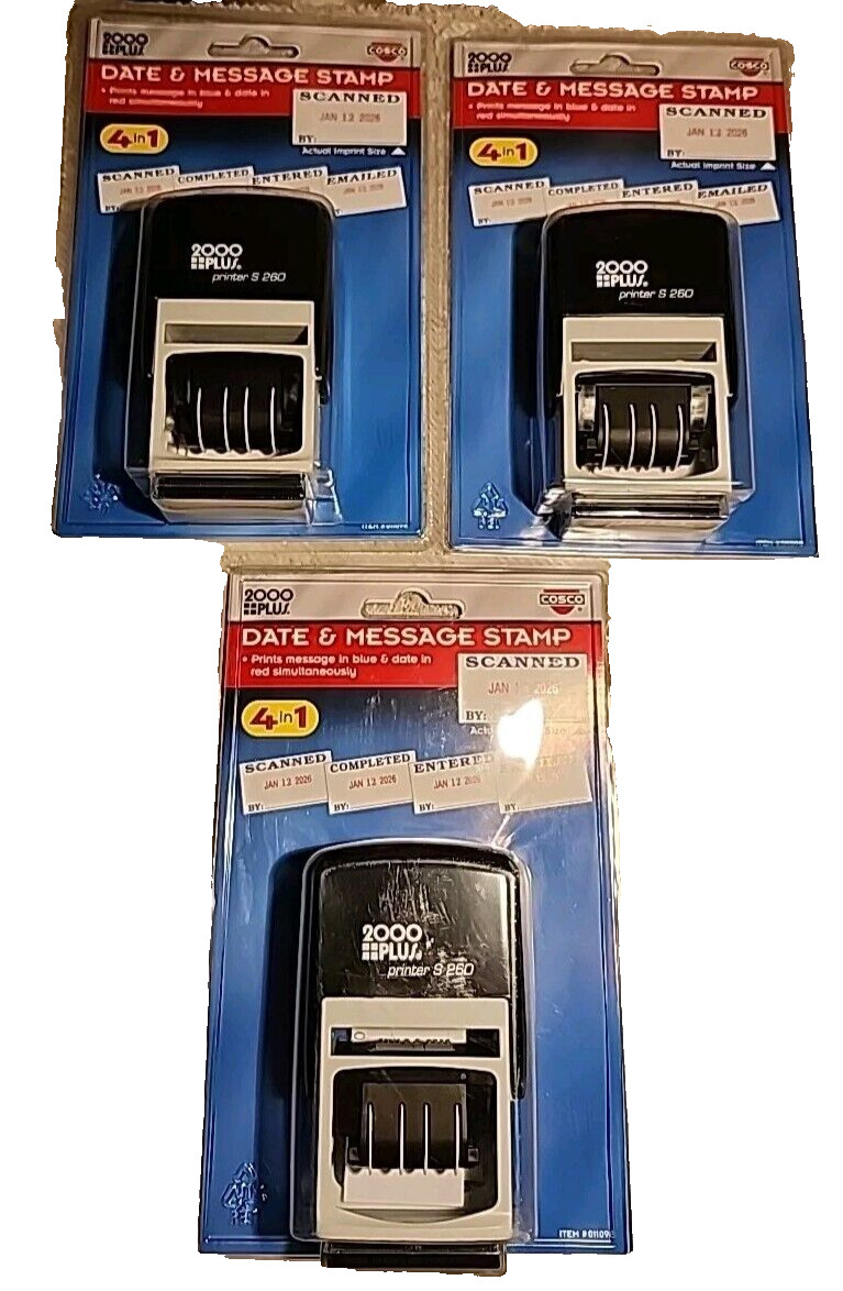 2000 PLUS Date Message Dater Stamp Scanned/Emailed Received-Jan 12 2026 Lot Of 3