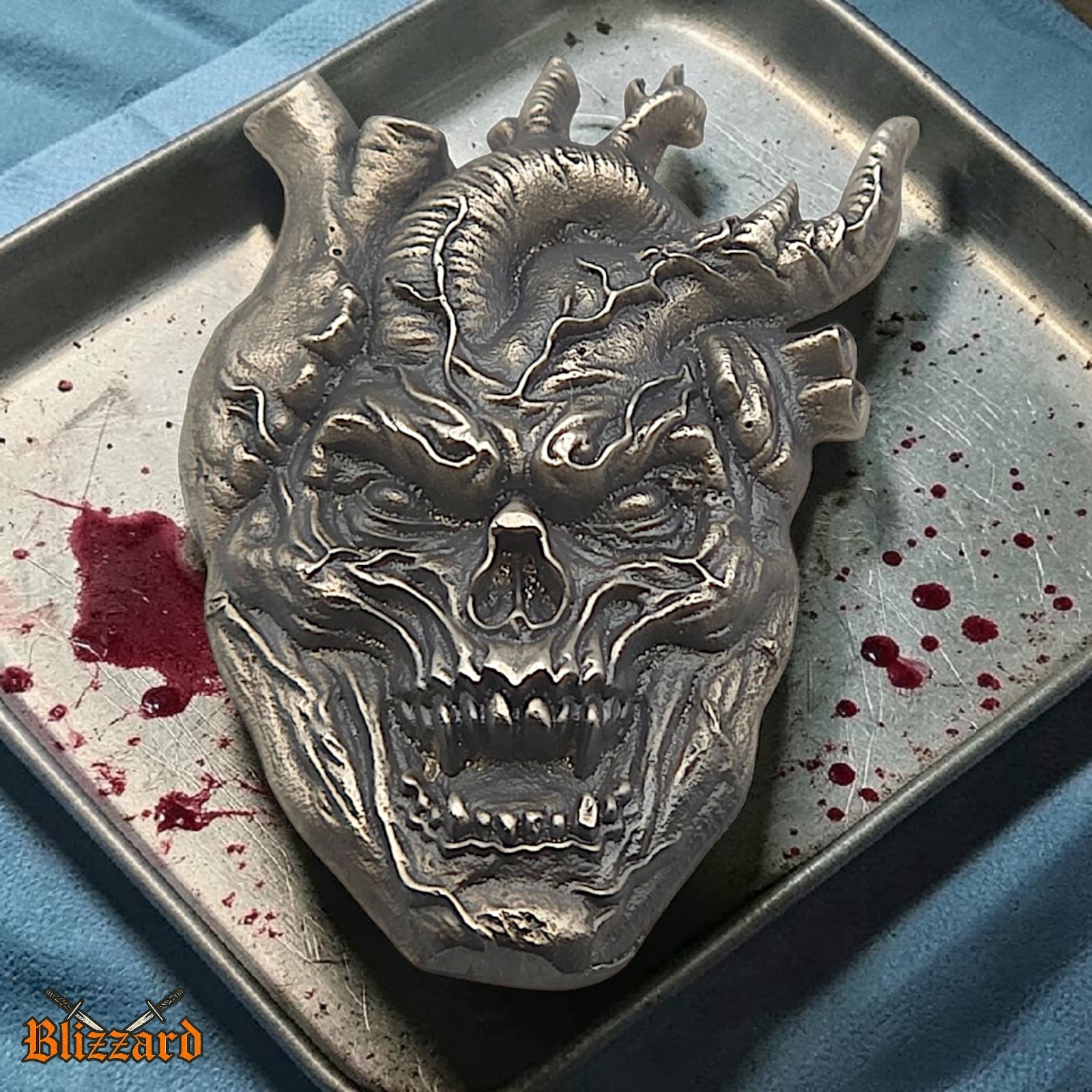 Hard Knox Metals Angry Heart 1.18 ozt .999 Fine Silver Bar + COA