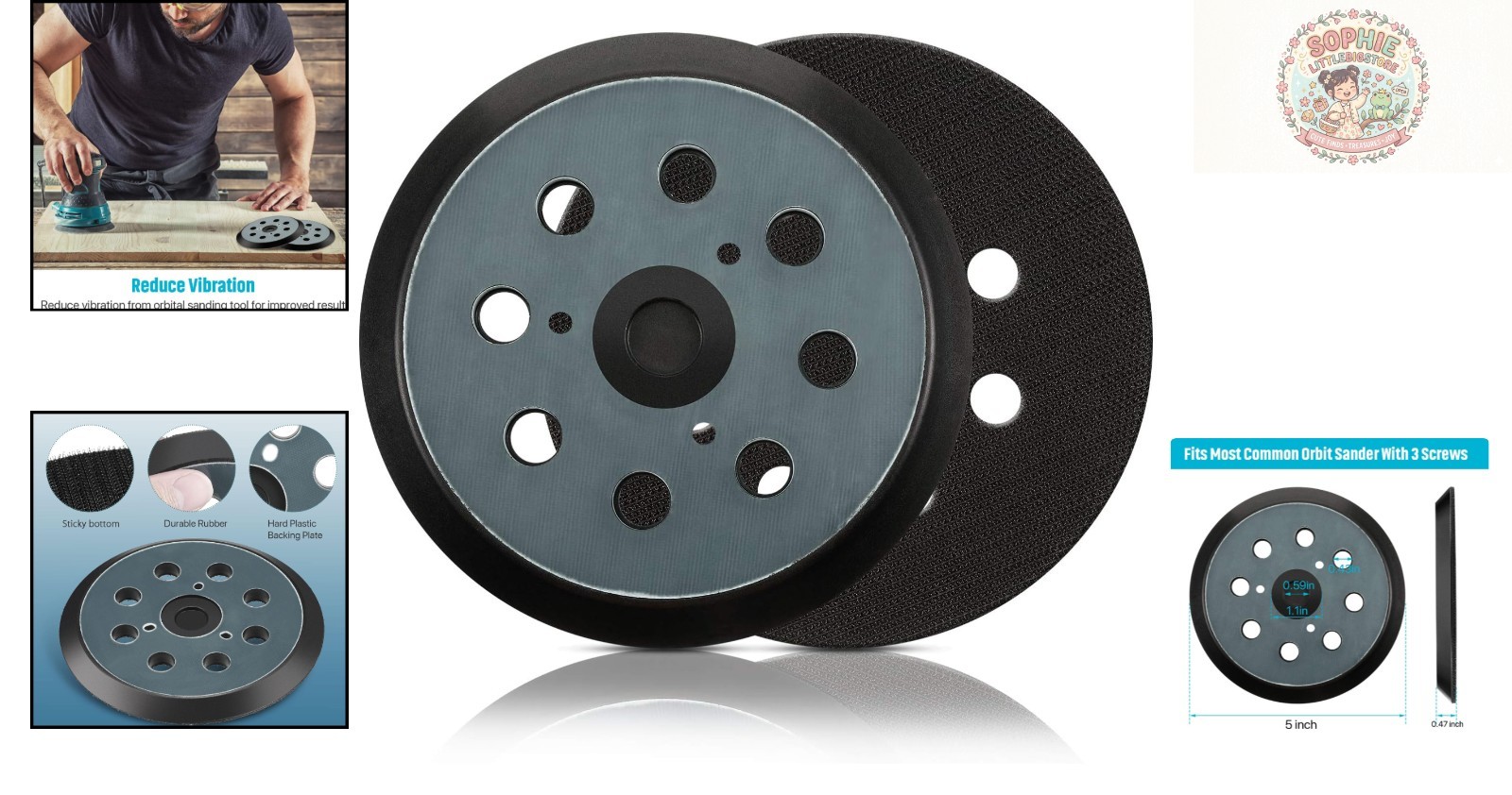 High-Performance 5-Inch Sanding Pad Replacement - Easy Installation, 240 Grit