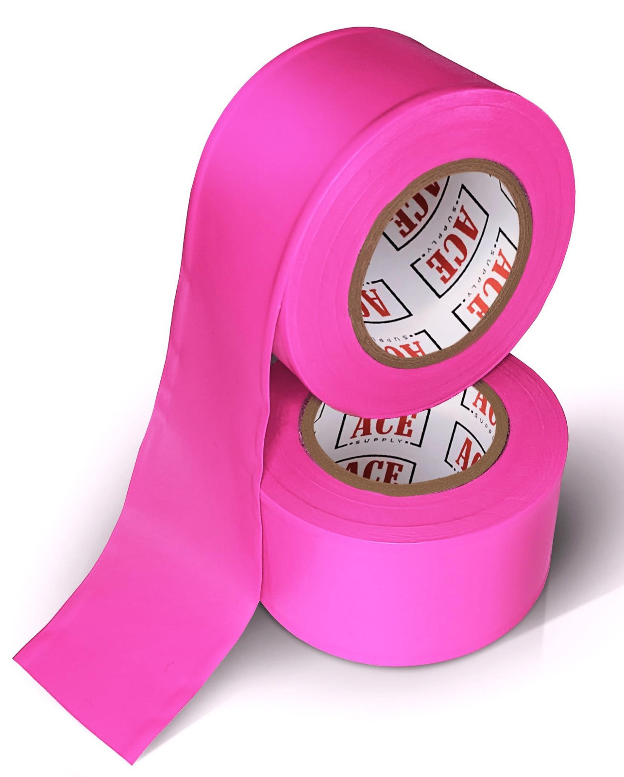 ACE Supply Pink Flagging Tape 2 Pack - Non-Adhesive 2 Pack, Fluorescent