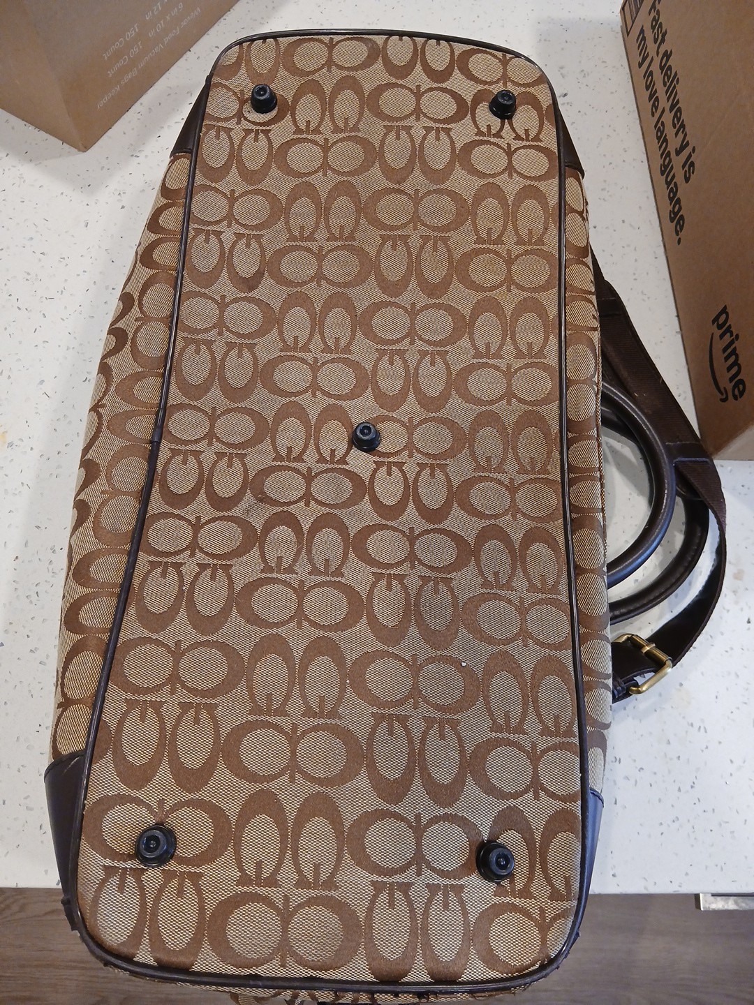 GG MONOGRAM IMMITATION LARGE DUFFLE HIGH QUALITY LEATHER & CANVAS UNISEX