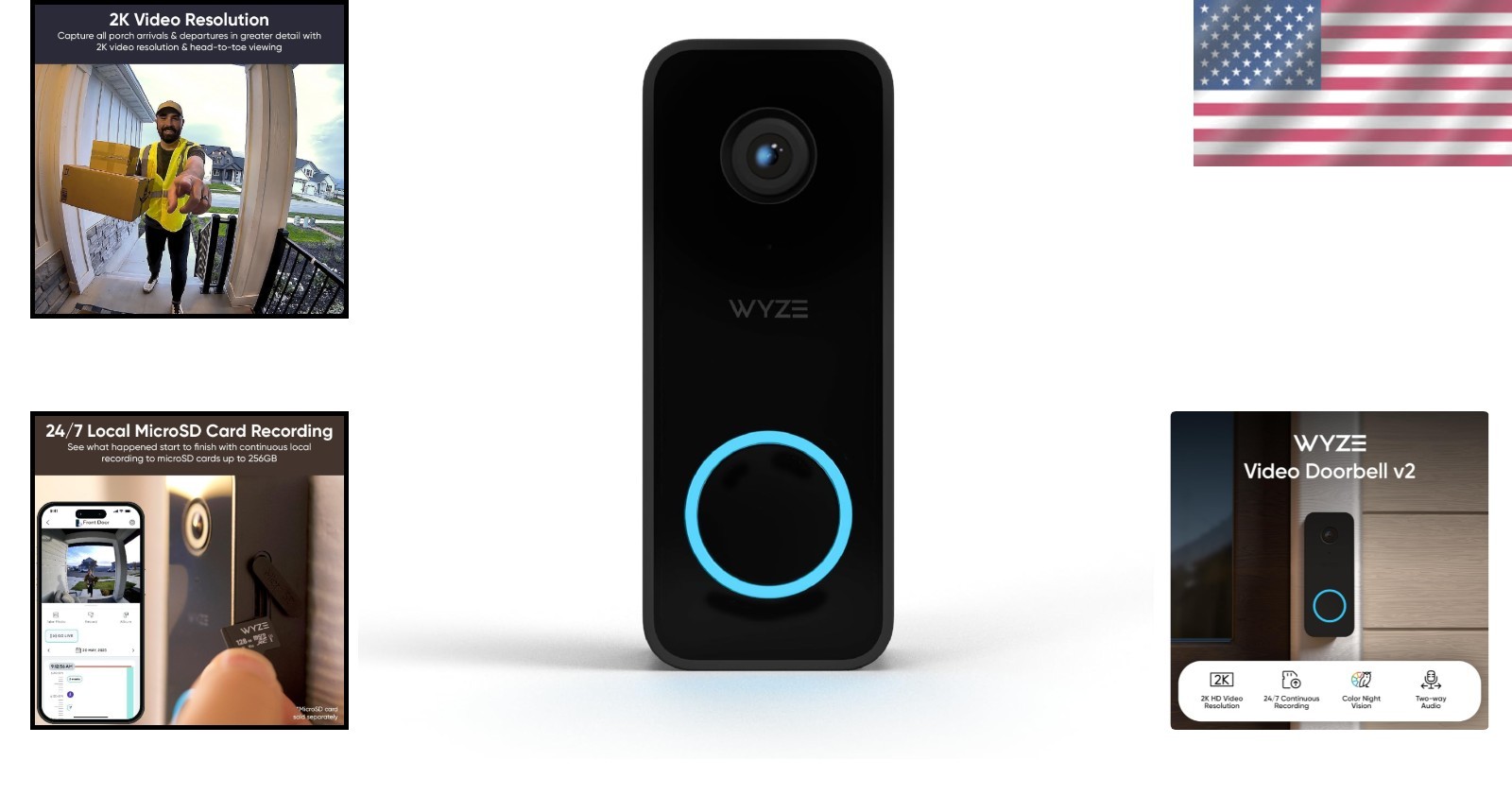 Wired Doorbell Camera v2 with Alexa & Google Assistant