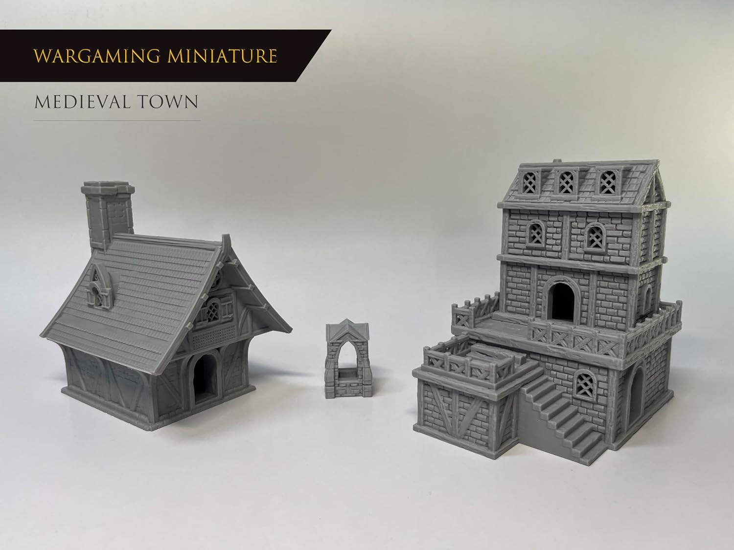 Medieval Miniature Building Terrain Set Compatible with Tabletop RPG War Games