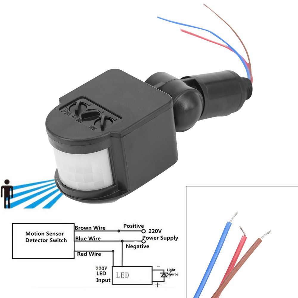 180?? 110-220V PIR Infrared Motion Sensor Detector Wall Lamp Switch LED Outdoor