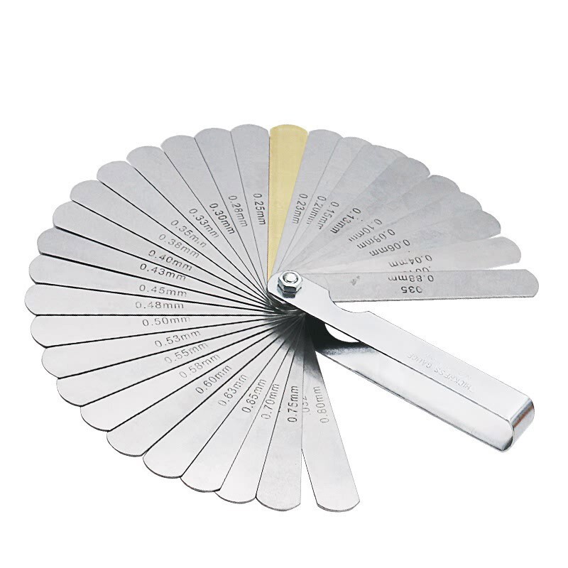 Feeler Gauge 0.04-0.88mm 0.0015-0.035" 32 Pieces Stainless Steel Thickness Gauge