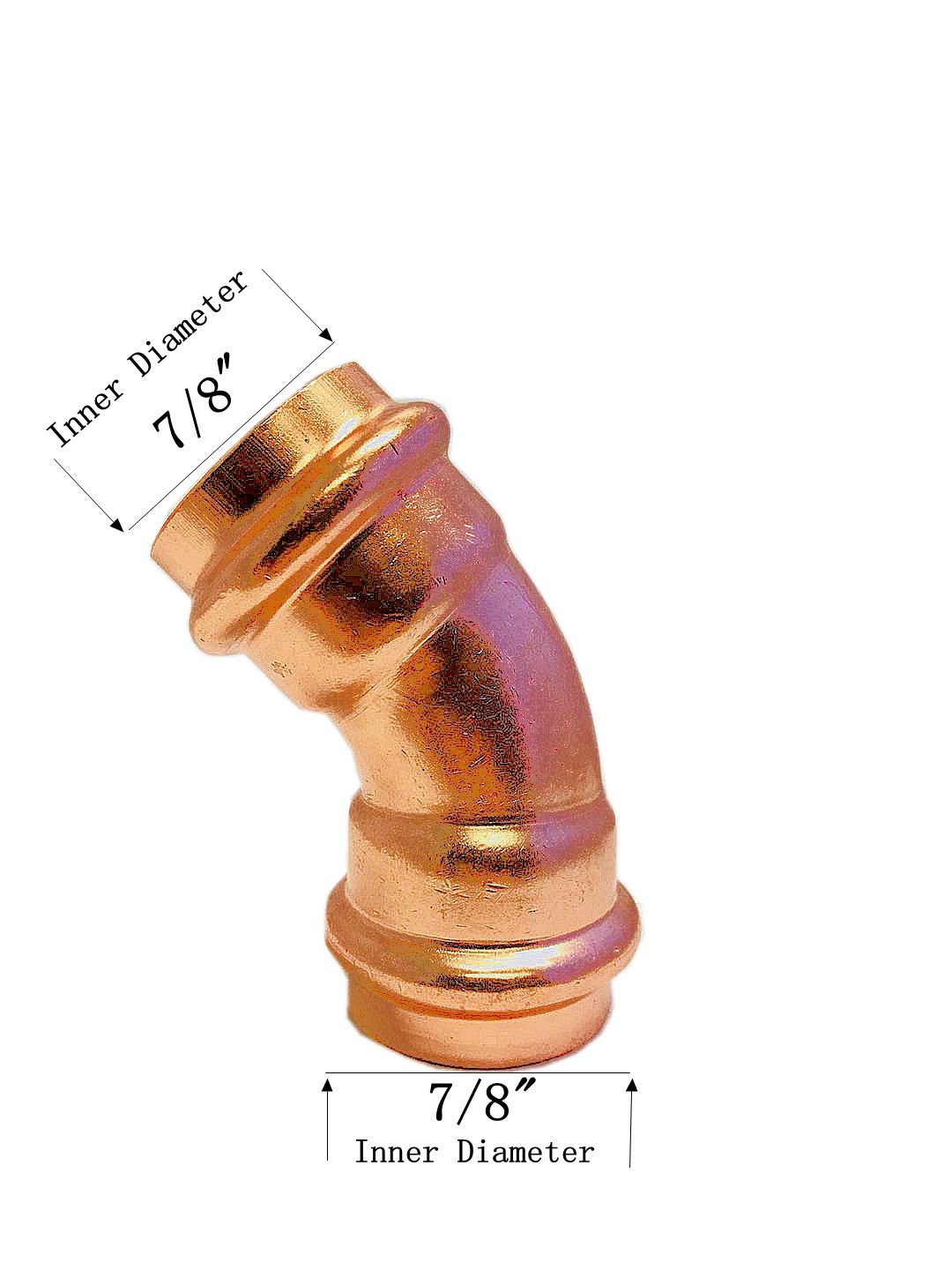 Libra Supply Lead Free 3/4 inch, 3/4'' 45 Degree Press Copper Elbow P x P, 10pcs