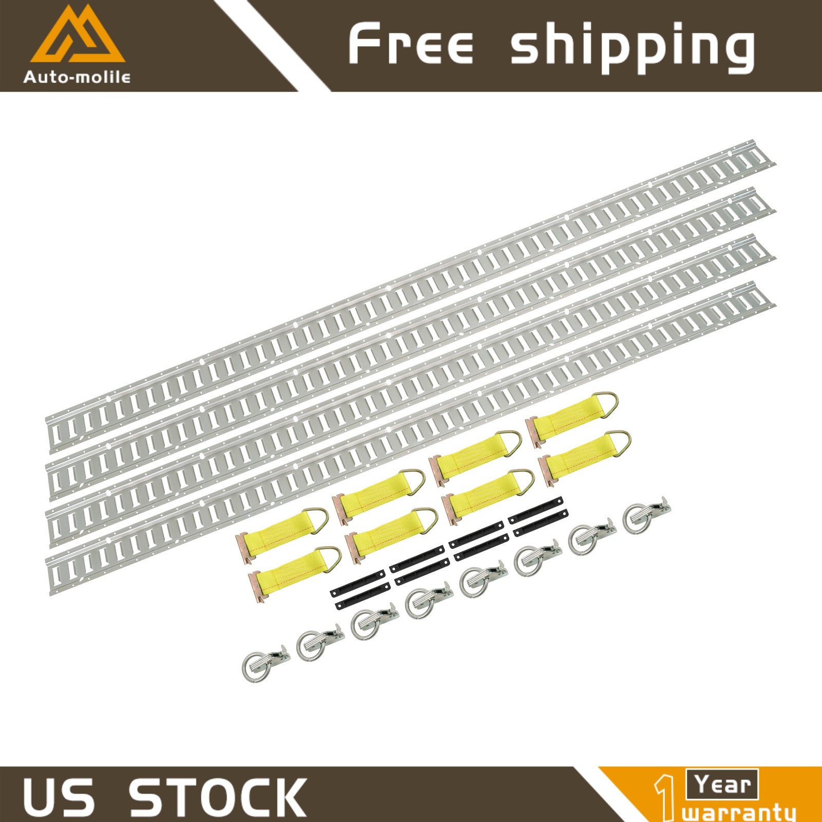 8' E Track Tie Down Rail System Multi Purpose High Quality For Van Truck 28 Pack