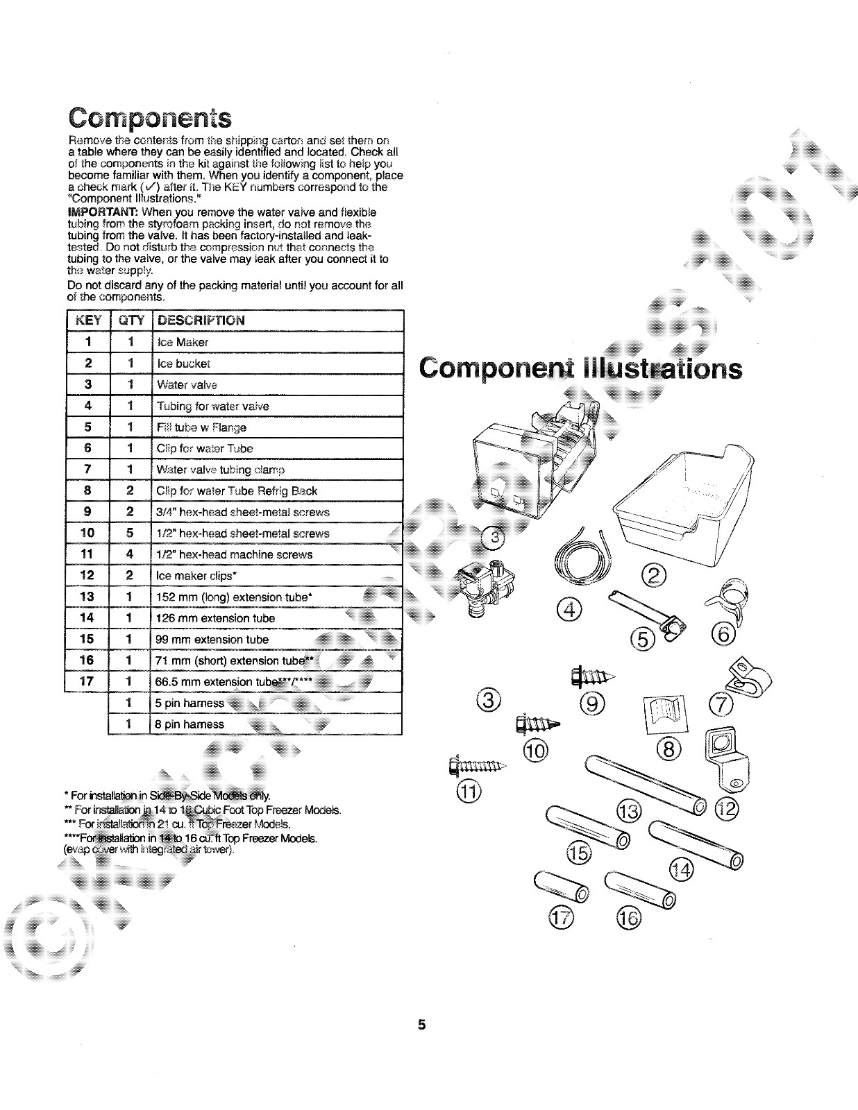 W11729596 Whirlpool Refrigerator Ice Maker Kit Replacement by KB101 Complete Kit