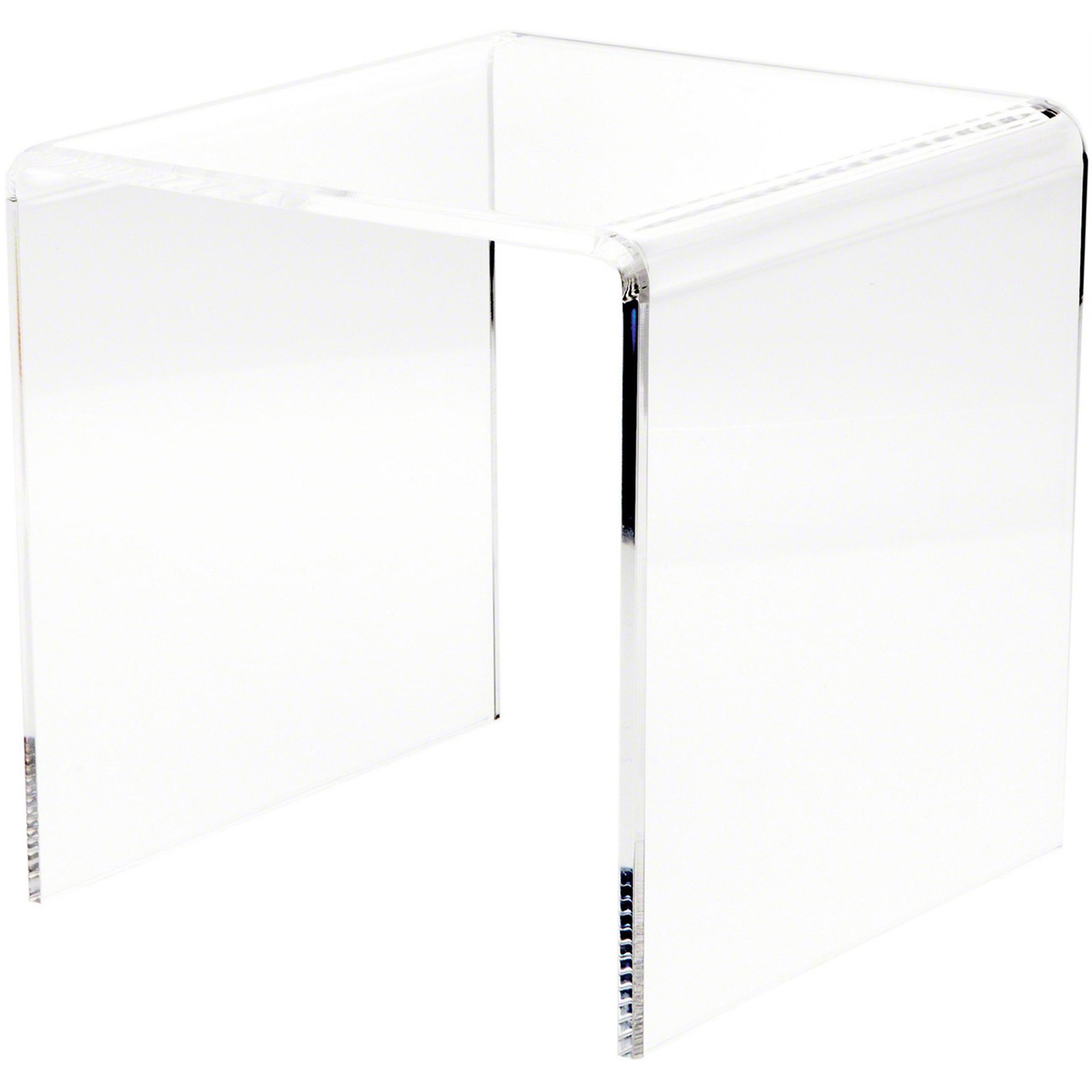 Plymor Clear Acrylic Beveled Square Riser, 11" H x 11" W x 11" D (3/8" thick)