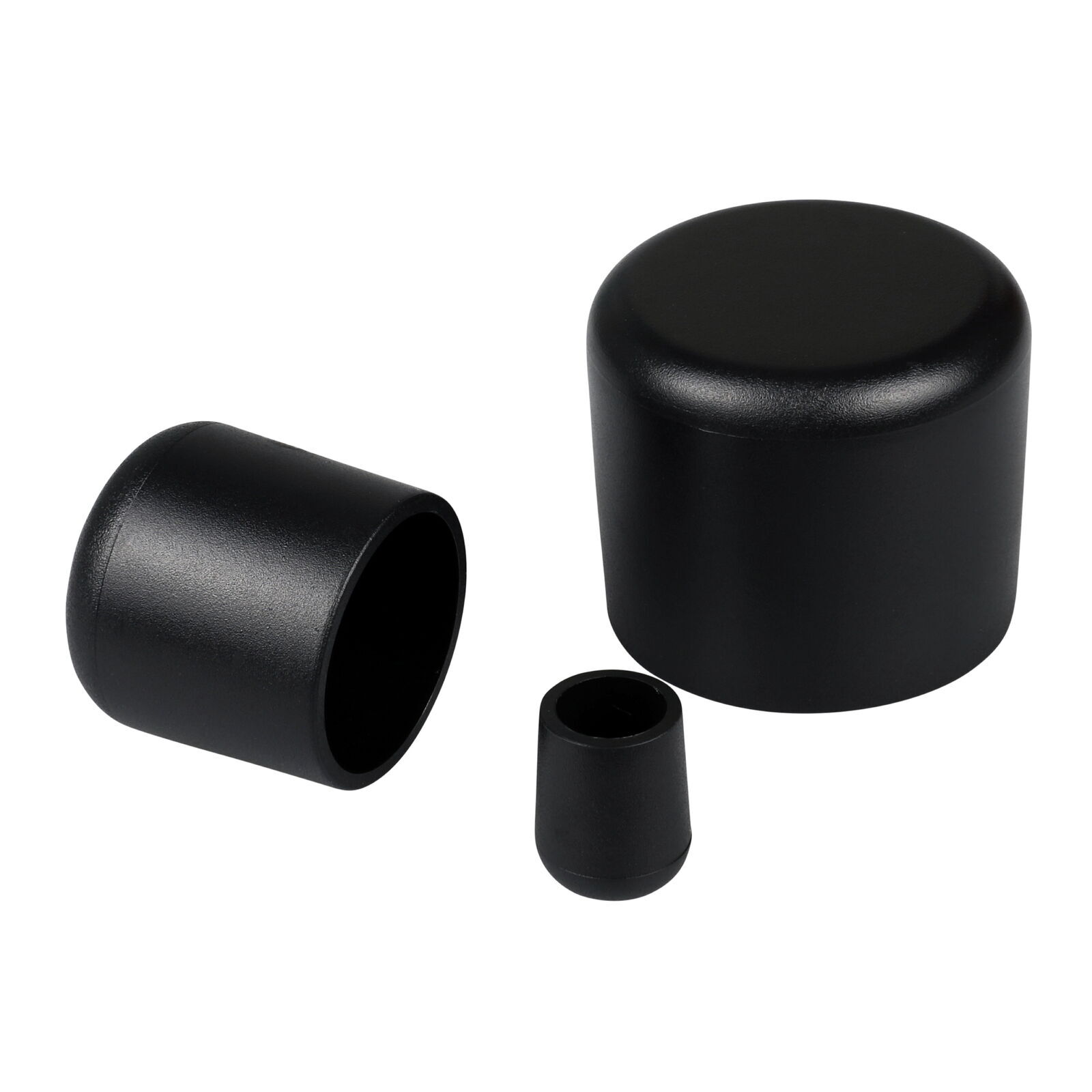 Black Round Rubber Chair Table Feet Furniture Tube Leg End Cover Caps Cap