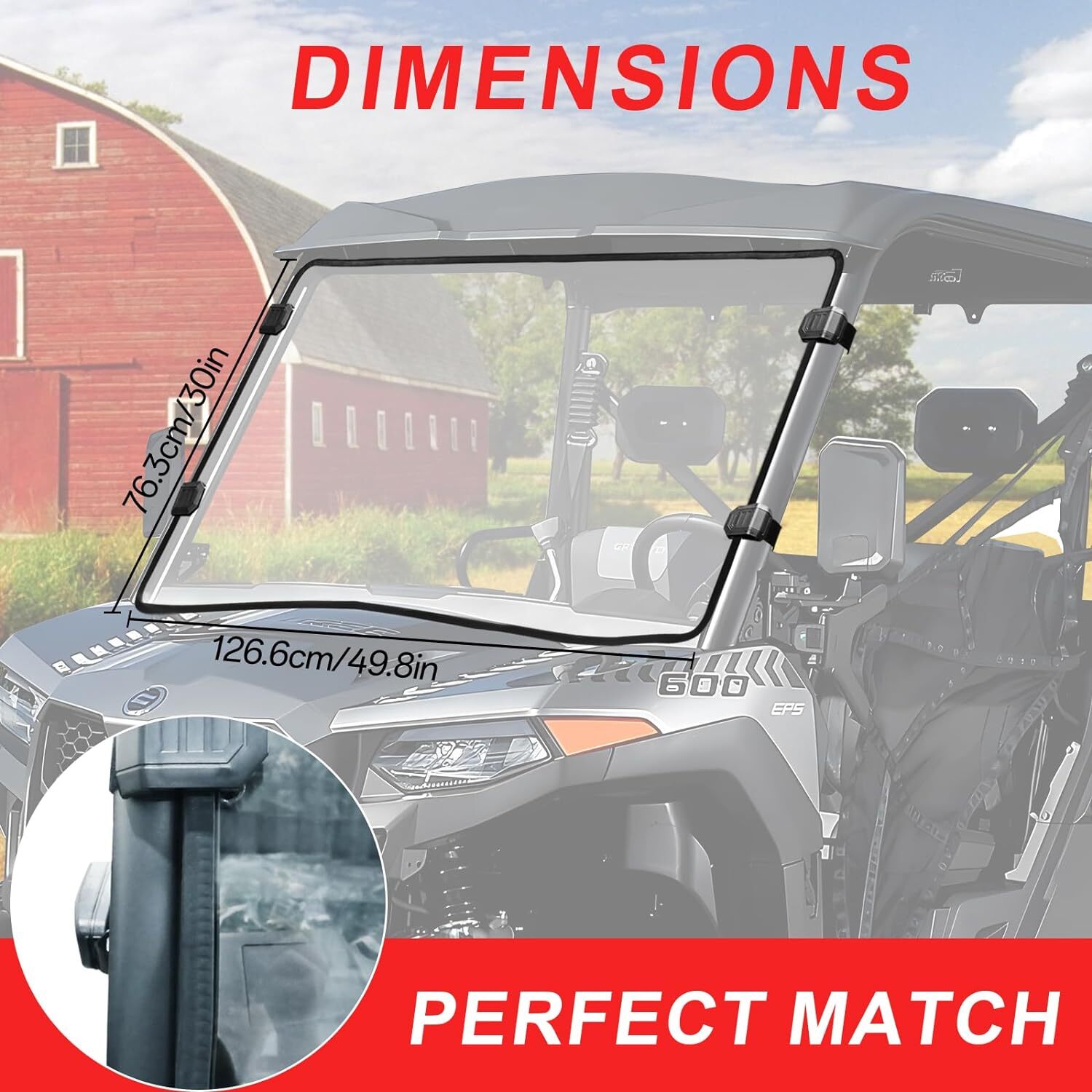 2pcs Front +Rear Window Replace Windshield PC for CFMOTO UForce 600 2021-2025