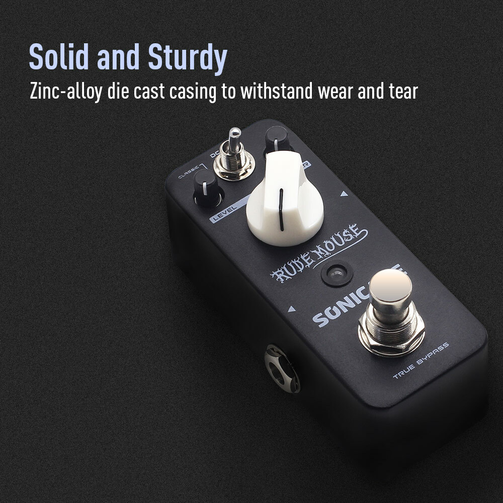 SONICAKE Bypass Underground Overdrive Distortion Fuzz Pedals Hook and Loop TAPE