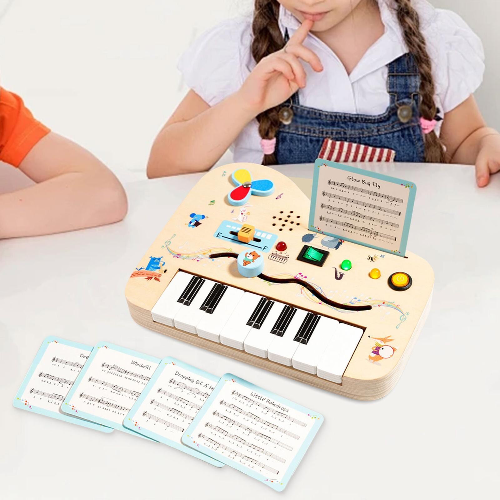 Wooden Busy Board Sensory Toy Light up
