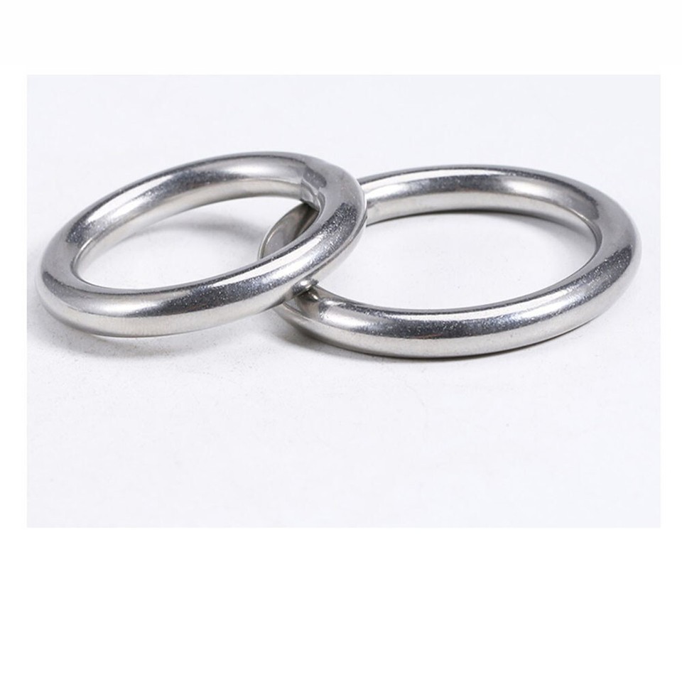 304 Stainless Steel Round Rings Heavy Duty Solid Metal O Ring Welded Smooth