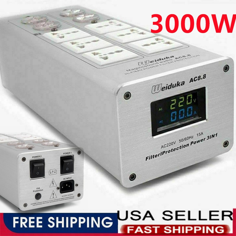 Weiduka AC8.8 3000W 15A Advanced Audio Power Purifier Filter W/ Dual LED Display