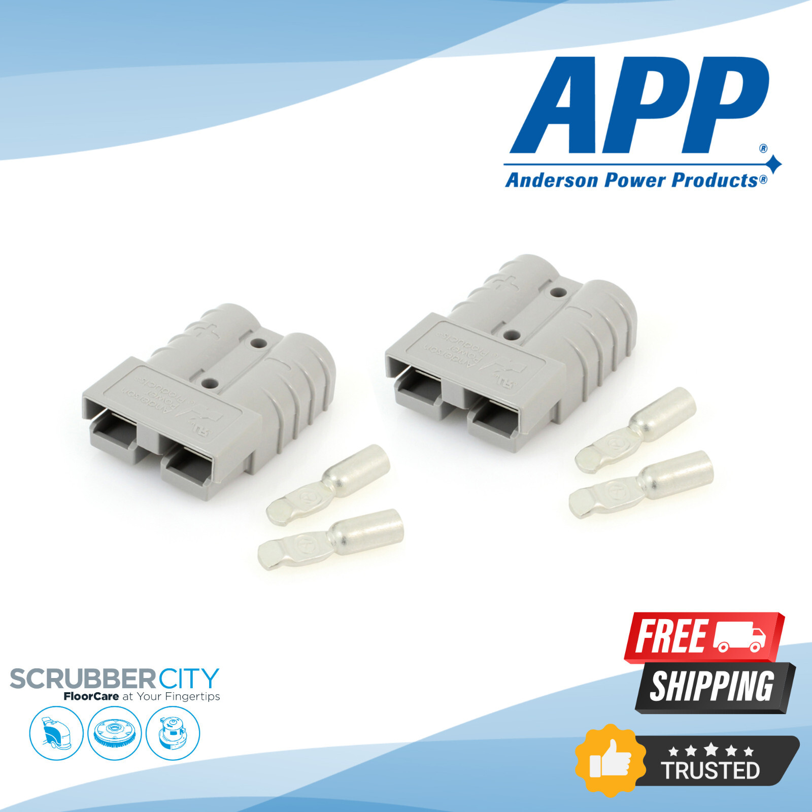 Authentic Anderson SB50 Connector Kit, Gray  6 AWG 2 Housings 4 Contacts