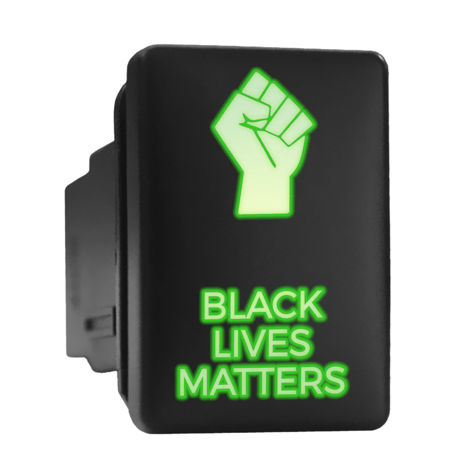 BLACK LIVES MATTER - LED Push Button for TOYOTA (1.28 x 0.87 in) Green